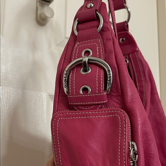 Franco Sarto Pink Hobo Bag Silver Hardware Hang Tag Secret Pockets Medium sized - Picture 3 of 14